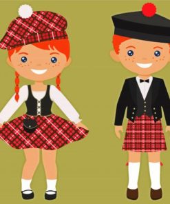 Scottish Girl And Boy paint by numbers