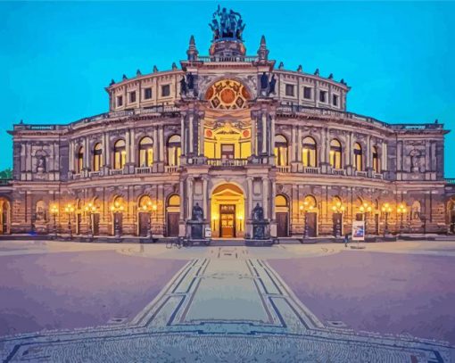 Semperoper Dresden Opera House paint by number