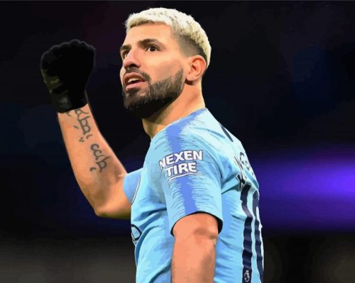 Sergio Aguero Footballer paint by number