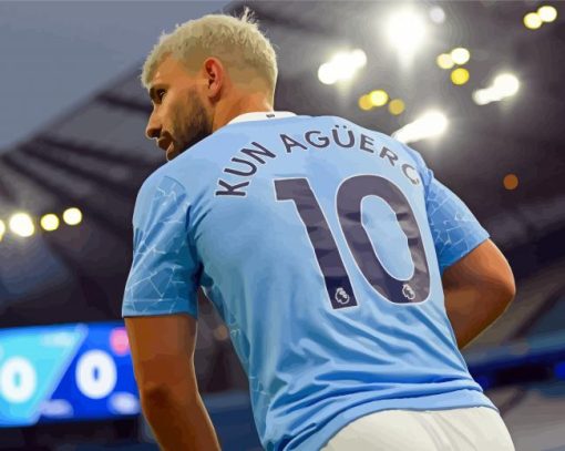 Sergio Aguero In The Stadium paint by number