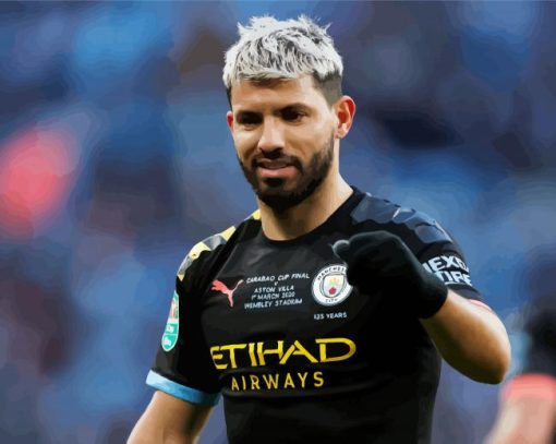 Sergio Aguero Manchester City paint by number