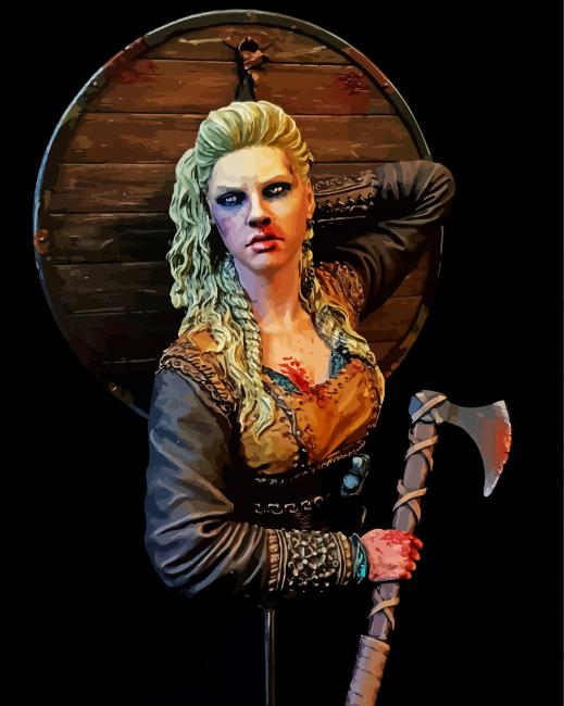Shield Maiden Viking Paint By Numbers - PBN Canvas