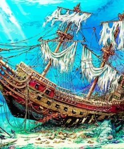 Shipwreck Undersea paint by numbers