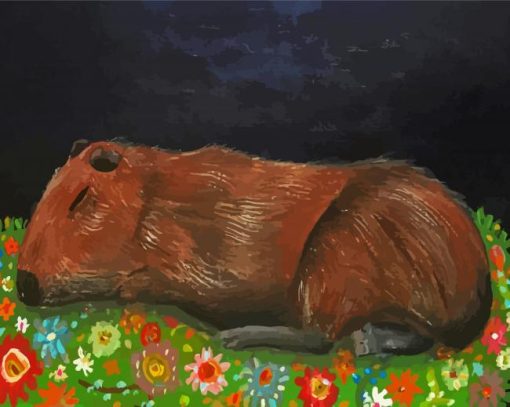 Sleepy Capybara paint by number