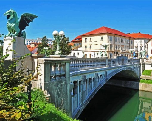 Slovenia Dragon Bridge paint by number