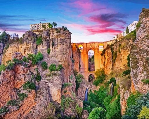 Ronda Spain At Sunset paint by numbers