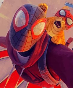 Spider Man And Spider Cat Heroes paint by numbers