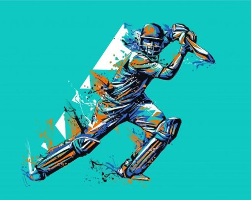 Splash Cricket Player paint by number