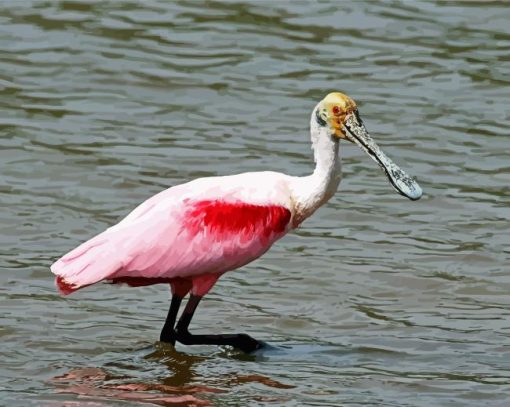 Spoonbills paint by numbers