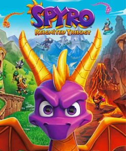 Spyro Video Game paint by number