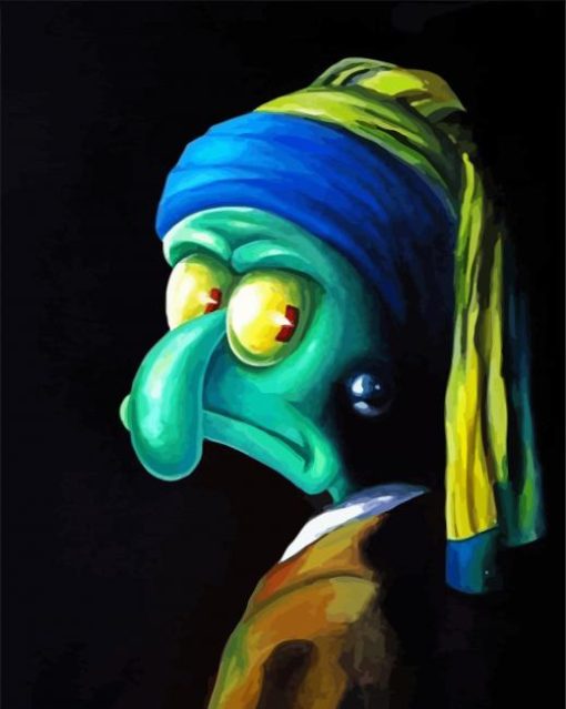 Squidward With The Pearl Earring paint by number