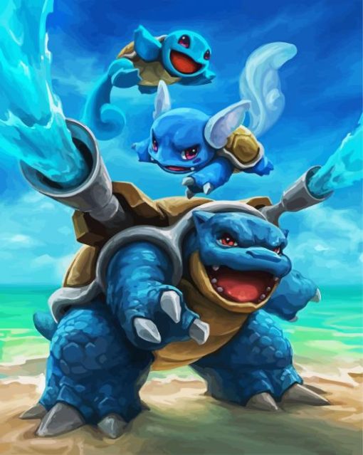 Squirtle Transformation paint by number