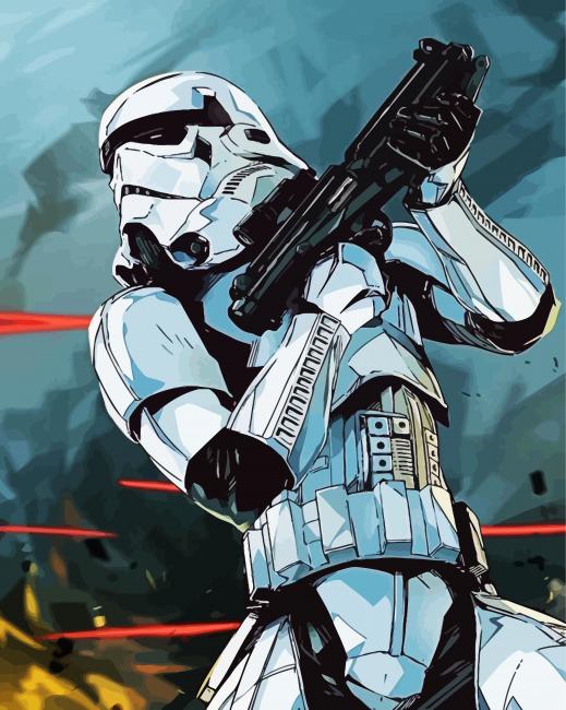 Star Wars Stormtrooper Arts Paint By Numbers - Canvas Paint by numbers