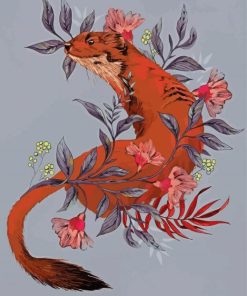 Stoat And Flowers paint by number