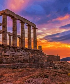 Sunset At Parthenon paint by number