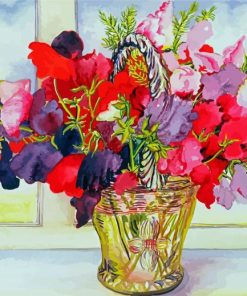 Sweetpea In Vase paint by number