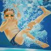 Swimmer Boy Underwater paint by numbers