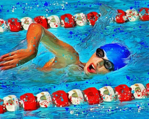 Swimmer paint by numbers