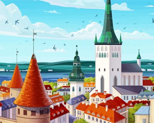 Tallinn City Estonia paint by number