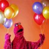 Telly Monster Holding Balloons paint by numbers