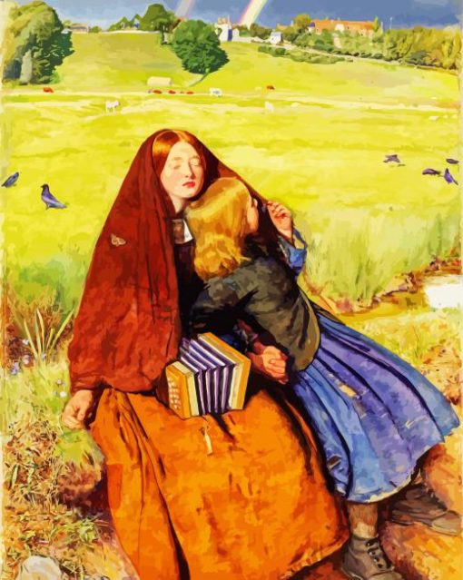The Blind Girl By John Everett Millais paint by number