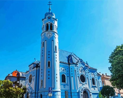 The Blue Church Slovakia paint by number