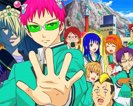 The Disastrous Life Of Saiki K Characters paint by numbers