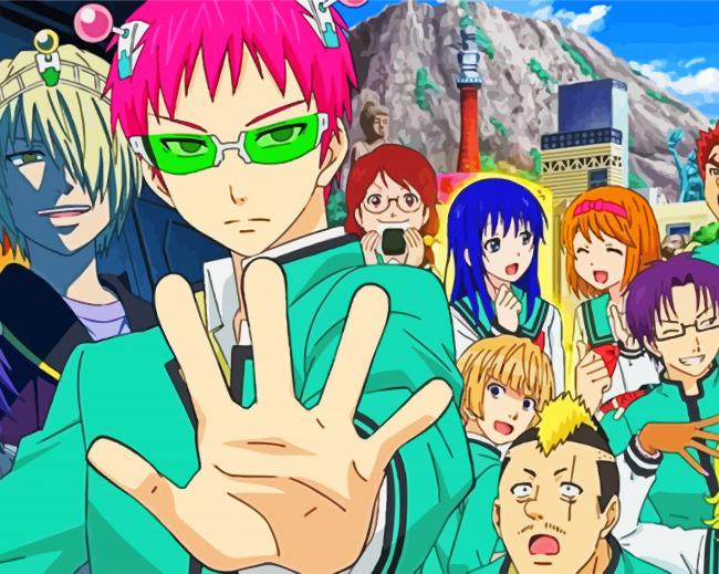 The Disastrous Life Of Saiki K Characters paint by numbers