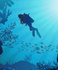The Diver Silhouette paint by numbers