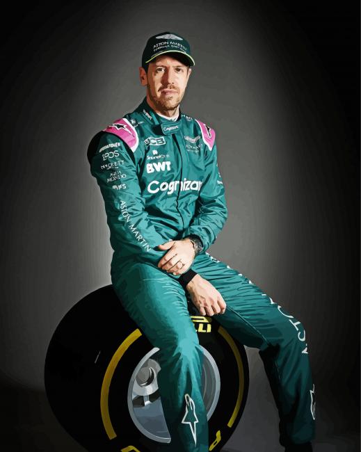 The Driver Sebastian Vettel paint by number