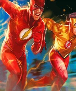 The Flash And His Kid paint by number