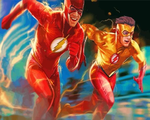The Flash And His Kid paint by number