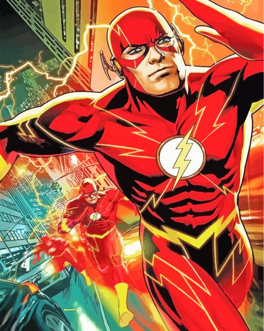 The Flash And His Kid Paint By Numbers - PBN Canvas