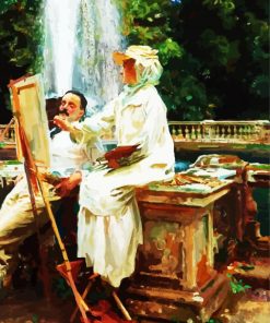 The Fountain Villa Torlonia Frascati Italy By Sargent paint by numbers