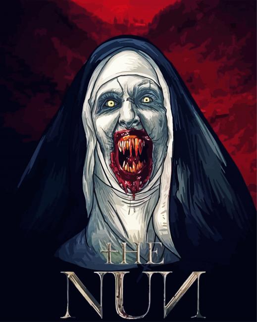 The Nun Horror Movie paint by numbers