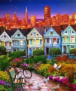 The Painted Ladies San Francisco California paint by number
