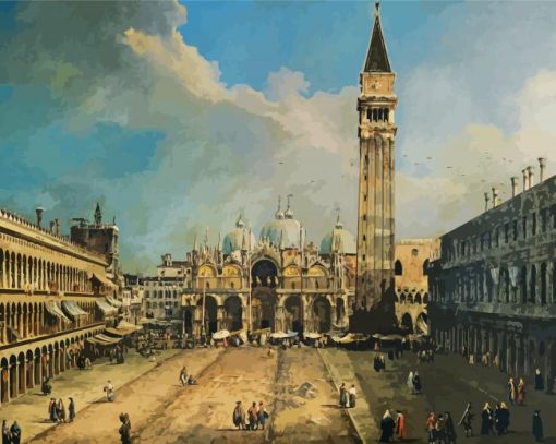 The Piazza San Marco In Venice CanalettoThe Piazza San Marco In Venice Canaletto paint by number