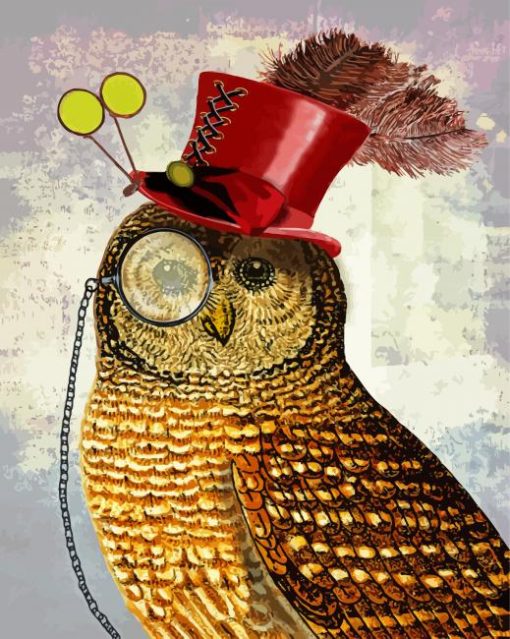 The Steampunk Owl paint by numbers