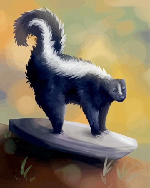 The Striped Skunk Animal paint by numbers