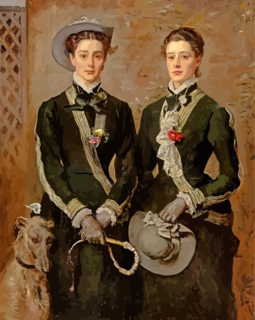 The Twins Kate And Grace Hoare By John Everett Millais paint by number