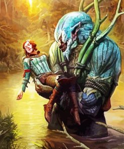 The Witcher Triss And Troll paint by number