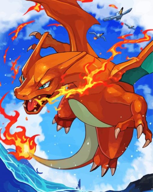 The Fire Dragon Charizard paint by number