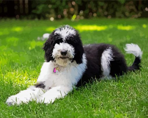 The Sheepadoodle Dog paint by numbers