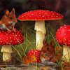 Toadstools And Mice paint by number