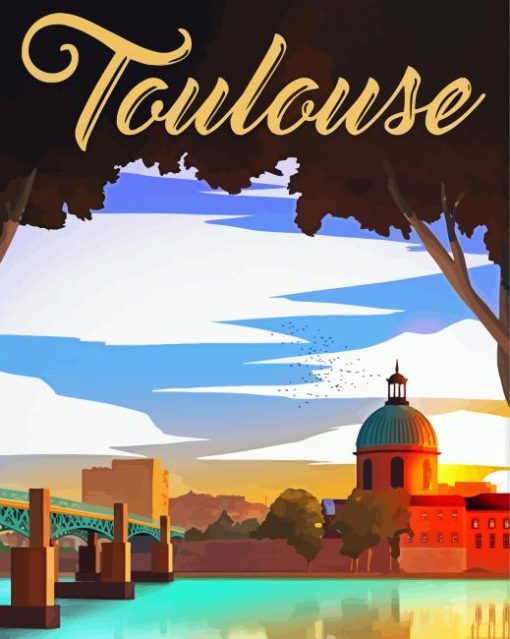 Toulouse City Poster paint by number