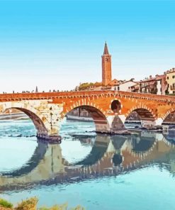 Verona Italy Ponte Pietra paint by number