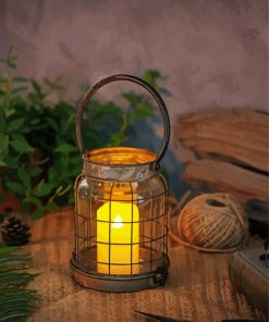 Vintage Candle Lantern paint by number