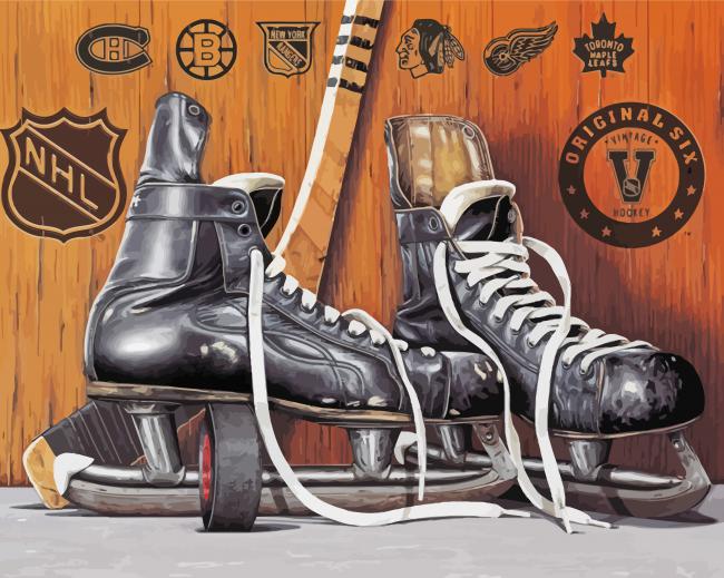 Vintage Ice Skates paint by number