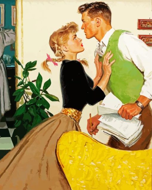 Vintage Young Couple paint by number