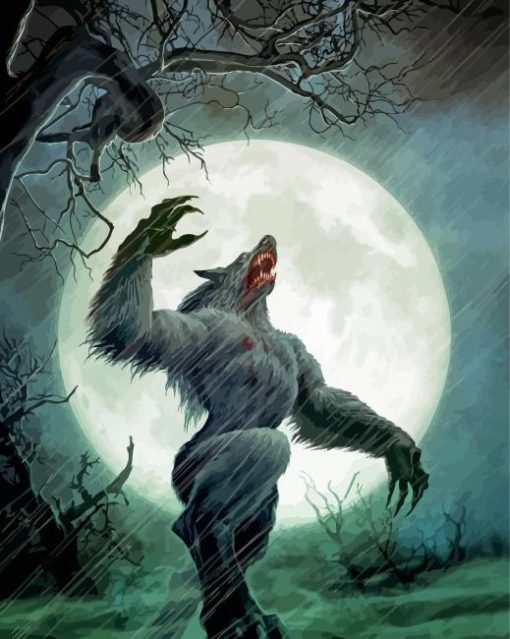 Werewolf Howling paint by number